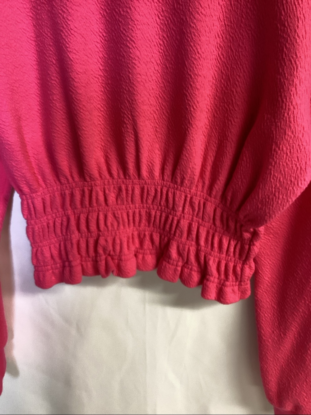 MAEVE by Anthropologie Smocked Boat Neck Jumper Top Hot Pink Size Small - Picture 4 of 10